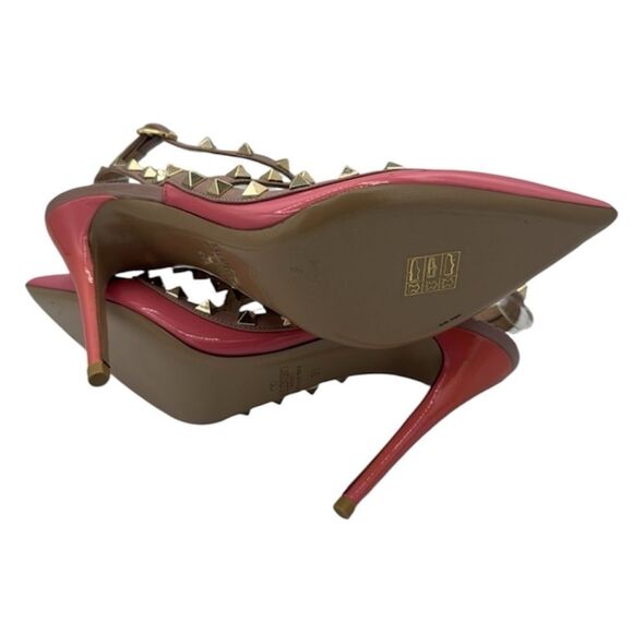 New Valentino Garavani Rockstud Patent
Slingback Pump Pink Size 38/ US 8 - Picture 10 of 14